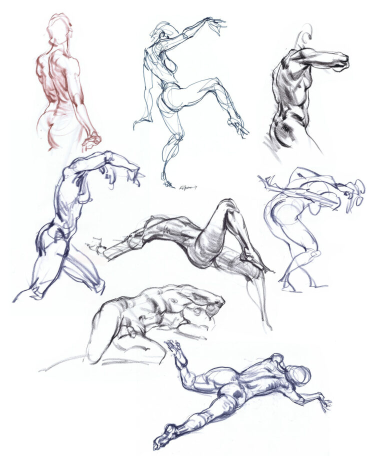Karl Gnass — gesture merged with volume, a calligraphy for capturing poses.