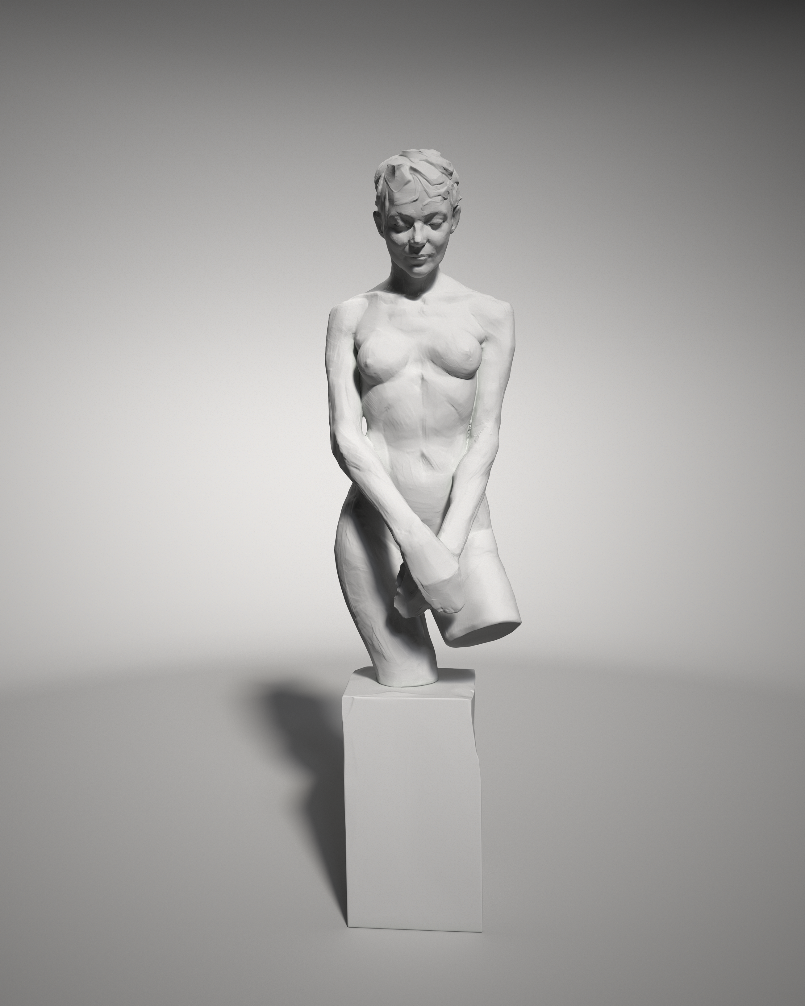 Student sculpt — skeleton torso study